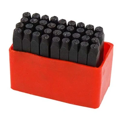 Image of 36 PCE Alpha Numeric 5mm Letter &amp; Number Punch Stamping Set in Case A Z 0 9