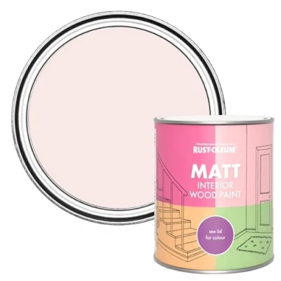 Image of Rust Oleum Pink Interior Wood Paint in Matt Finish China Rose 750ml