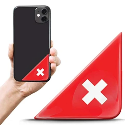 Image of Biomar Labs® 2 x 3D Domed Silicone Badge Stickers Decal Emblem Number Plate Car Motorcycle Helmet Switzerland Swiss National Flag F 161