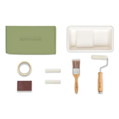 Image of Rust Oleum Ready to Roll Eco Paint Kit (Small) Bathroom Wood &amp; Cabinet Satin Rich Greens