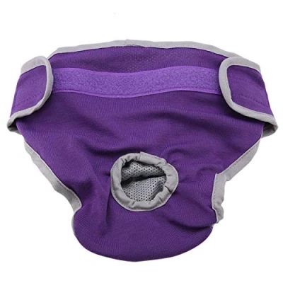 Image of TOPINCN Dog Underwear Cotton Fabric Flexible Physiological Pants Puppy Female Pet Sanitary Diaper for Small Medium Large Dogs(Xl Purple)