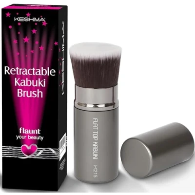 Image of Retractable Flat Top Kabuki Foundation Brush by Keshima