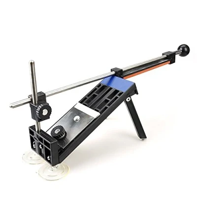 Image of Chiloskit Kitchen Knife Sharpener Kit,Professional Fixed Angle Home Sharpening System with 4 Stones