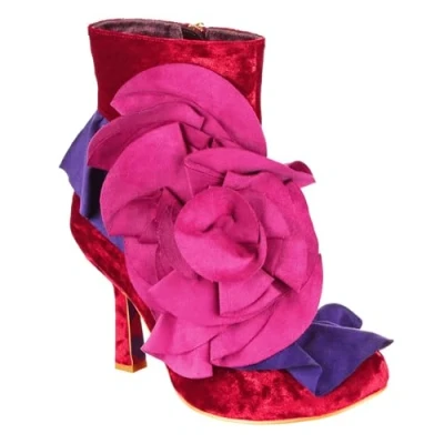 Image of Irregular Choice Rum Ball Ruffle Boots, Red EUR 39 (UK 6)