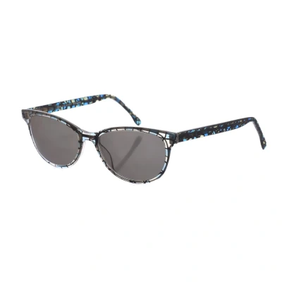Image of Zen Z398 WoMens oval shaped acetate sunglasses Dark Grey One Size