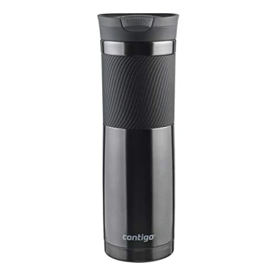 Image of Contigo Byron Snapseal Travel Mug Stainless Steel Thermal Vacuum Flask Leakproof Tumbler Coffee to Go with BPA Free Easy Clean Lid Gunmetal 720 ml