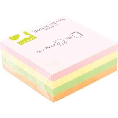 Image of Q Connect Quick Note Cube 76 x 76mm Neon Ref KF01348