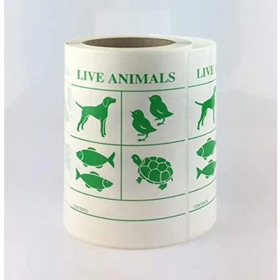 Image of Live Animal Labels/Stickers 105x148mm Animals Label Roll of 250 Vinyl Labels
