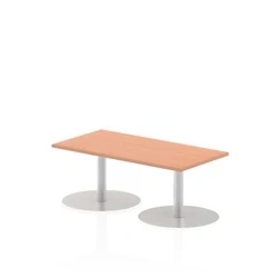 Image of Italia 1200 x 600mm Poseur Rectangular Table Beech Top 475mm High Leg