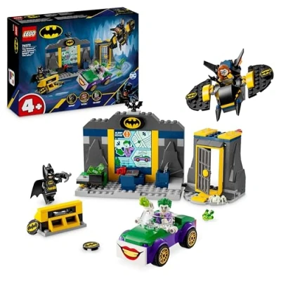 Image of LEGO DC Batman The Batcave with Batman, Batgirl &amp; Joker, Fun Super Hero Adventure Toy for 4 Plus Year Old Boys, Girls Kids, Vehicle Set 3 Minifigures, Gift Idea 76272