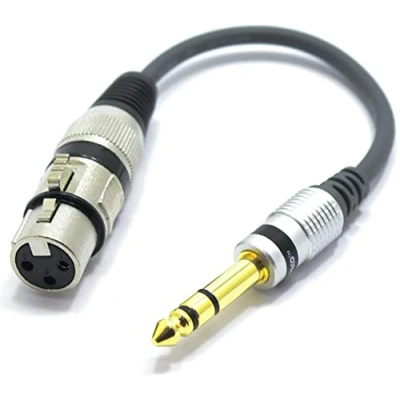 Image of VITALCO XLR Female to 6.35 Jack Stereo Male Adapter 1/4 TRS 3 Pin Microphone Audio Cable