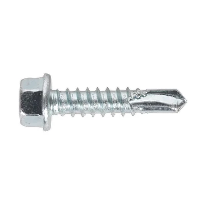 Image of Sealey Self Drilling Screw 5.5 x 25mm Hex Head Zinc Pack of 100