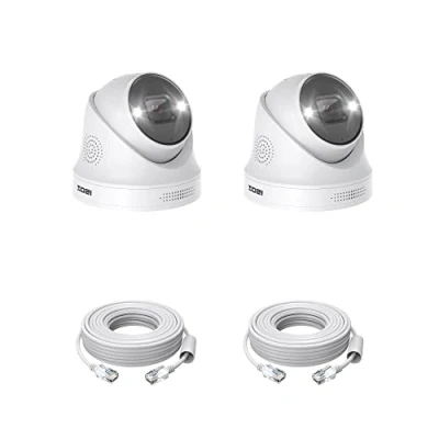 Image of ZOSI 2 Pack 5MP PoE IP Dome Cameras, Outdoor Indoor Camera with Person Vehicle Detection, Color Night Vision, Way Audio, Power Over Ethernet Surveillance Camera, Only Work NVR