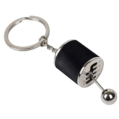 Image of Auto Shifter Keychain，Car Keyring, Creative Gear Model Keychain Multicolor Car Shift Shaped Metal Alloy Key Rings (Black)…