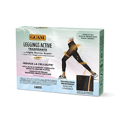 Image of Guam Women&#039;s Active Leggings Seaweed, far Infrared Rays for Breathability, Tummy Control Effect, Black, XS S