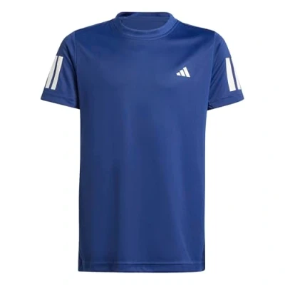 Image of adidas Boy&#039;s Boys Club Tennis 3 Stripes T Shirt, Dark Blue, 15 16 Years