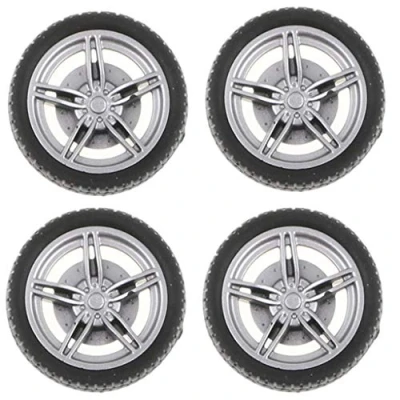 Image of 4 Pieces 5 Spoke Wheel Rims Rubber Tyres for RC Drift Car DIY Replacement