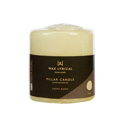 Image of Wax Lyrical Unscented Ivory Pillar Candle 7 x 8 cm