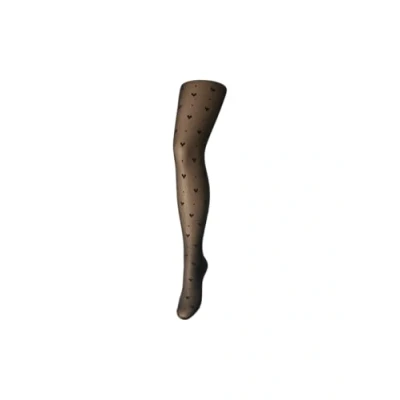 Image of PIECES Women&#039;s Pcnia Heart Tights, Black/AOP:Hearts, Medium/Large