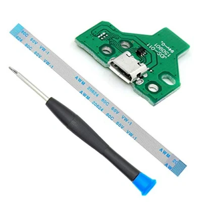 Image of MMOBIEL Charging Port Replacement for PlayStation PS4 Controller Dualshock 4 Model: JDS 011 12 Pin Flex Cable Incl (+) Screwdriver