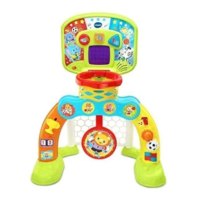 Image of VTech Basketball Gol Sports Center, Football Goal, Hoop and Dartboard, Enjoy Playing, Special Effects Interactive Responses, Includes Three Balls, LED Marker (80 533522)