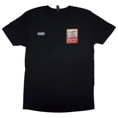 Image of Rock Off officially licensed products Oasis Definitely Maybe AAA Setlist T Shirt XL Black