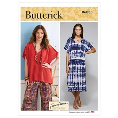 Image of BUTTERICK B6853ZZ Misses&#039; V Neck Pullover Tunic &amp; Dresses Palmer/Pletsch ZZ (L XL XXL)