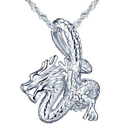 Image of Yumilok Jewelry 925 Sterling Silver Classic Dragon Pendant Necklace for Women/Girls