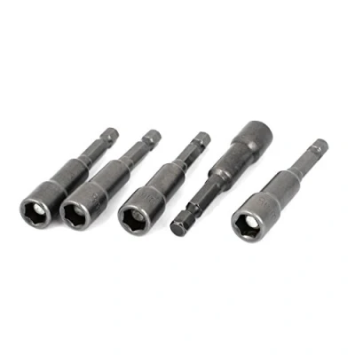 Image of uxcell a14121800ux0056 1/4&quot; Shank 8mm 5/16&quot; Hex Magnetic Nut Socket Driver Bit Adapter (5 Piece)