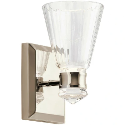 Image of Kichler Kayva Integrated LED Wall Lamp Polished Nickel, 3000K, IP44