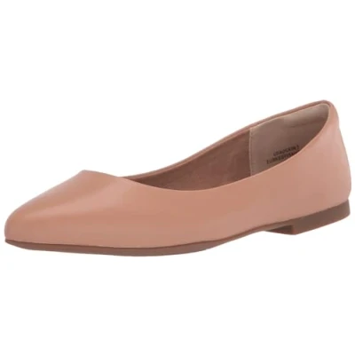 Image of Amazon Essentials Women&#039;s Pointed Toe Ballet Flat, Light Camel, 3.5 UK