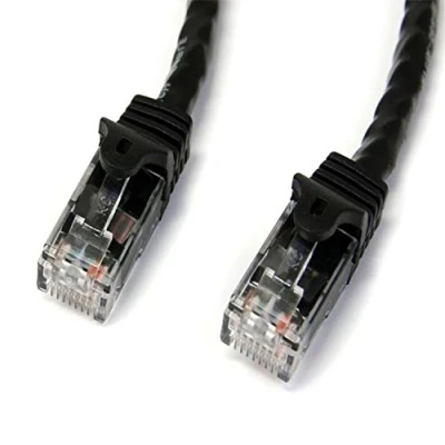 Image of StarTech.com 1m CAT6 Ethernet Cable Black CAT 6 Gigabit Wire 650MHz 100W PoE++ RJ45 UTP Category Network/Patch Cord Snagless w/Strain Relief Fluke Tested UL/TIA Certified (N6PATC1MBK)