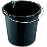 Image of VSL 15 Litre Black Builders Bucket Strong Water DIY Mixing Heavy Duty