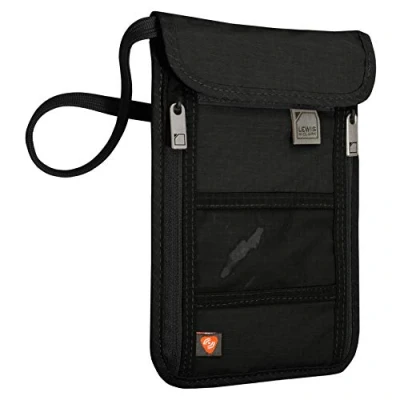 Image of Lewis N Clarks RFID Blocking Neck Stash Personalausweishülle, Schwarz