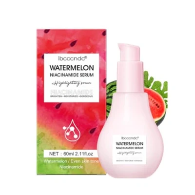 Image of Watermelon Glow Niacinamide Dew Drops Highlighting Serum, Recipe Hydrating Serum With Hyaluronic Acid, Brighten, Moisturizing, Lightweight Facial &amp; Priming Liquid Highlighter