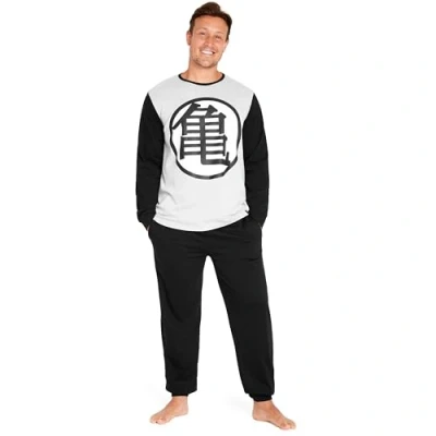 Image of Dragon Ball Z Mens Pyjamas Set Nightwear Long Sleeve PJs Lounge for Men and Teenagers S 3XL Gifts Him (Black/Grey, 3XL)