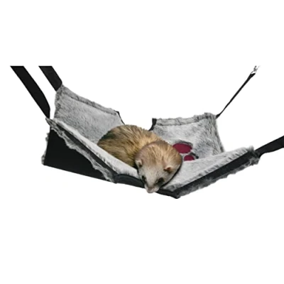 Image of Rosewood Snuggles Hanging Tunnel &amp; Hammock, for Ferrets Rats, Grey