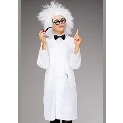 Image of Adult Size Albert Einstein Style Mad Scientist Costume with Wig (Small)