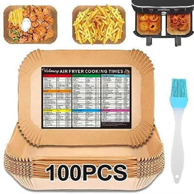 Image of Air Fryer Liners, 100PCS Disposable Parchment Paper Accessories for Ninja AF300UK AF400UK, Salter, Tower Dual