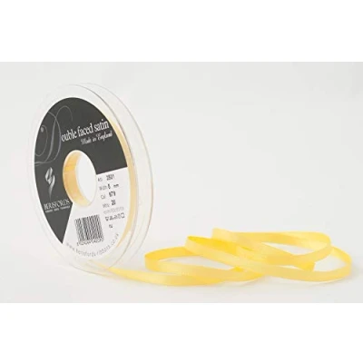 Image of Berisfords Double FACE Poly Satin Ribbon, Yellow, 10x1x10 cm