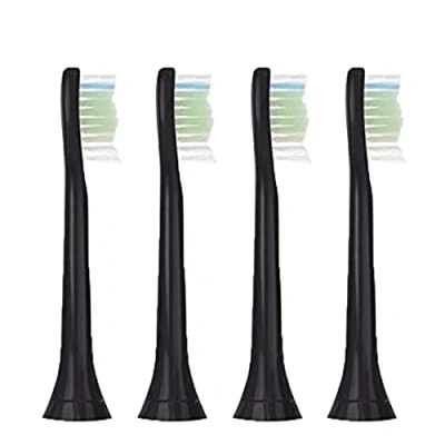 Image of Replacement Toothbrush Heads for Philips Soni Care DiamondClean HX6064, Compatible with 2 Series Plaque Control, HealthyWhite, &amp; Others, Black, 4 pcs