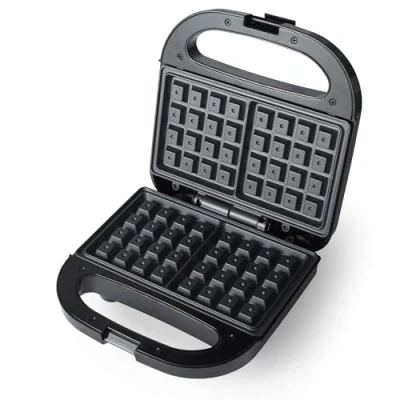 Image of Progress EK5852P Double Waffle Maker Electric Dessert Maker, Non Stick Cooking Plates, Belgian/American Iron, Automatic Temperature Control, Carry Handle, Power/Ready Indicator Lights, 750W