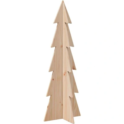 Image of vidaXL Wooden Christmas Tree for Decoration 112 cm Solid Wood Pine