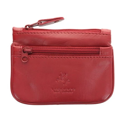 Image of Visconti Leather Zip Top Coin Purse/Keycase CP3 Red
