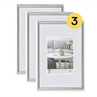 Image of walther Design Picture Frame Silver 20 x 30 cm 3 Pack, Galeria Plastic KS030H3
