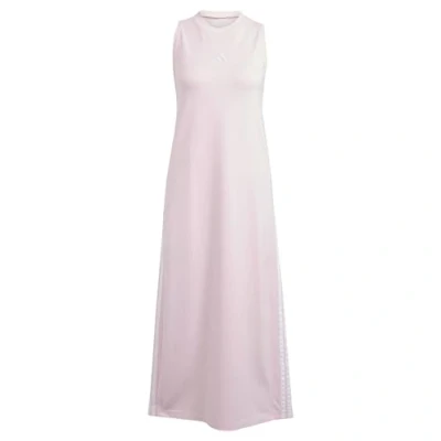 Image of adidas Sportswear Essentials 3STRIPES LONG Racerback Jersey dress Clear pink white, Women&#039;s, Size: Medium, white