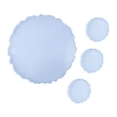 Image of 13 Inches Round Tray Epoxy Resin Mold Serving Plate Casting Silicone Mould Molds Large Rectangle