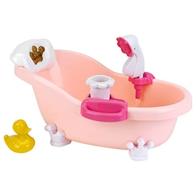 Image of Theo Klein Baby Coralie bathtub and accessories I Doll with light sound Funny foam shower function Dimensions: 46 cm x 28 26 Toys for children aged 18 months over