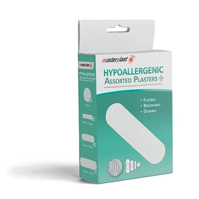 Image of Assorted Hypoallergenic Plasters Pack of 100 By Masterplast