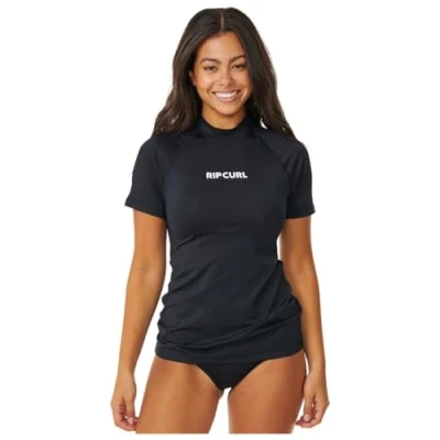 Image of Rip Curl Classic SURF UPF Rashguard Bikini top, Women&#039;s, Size: XS, Black
